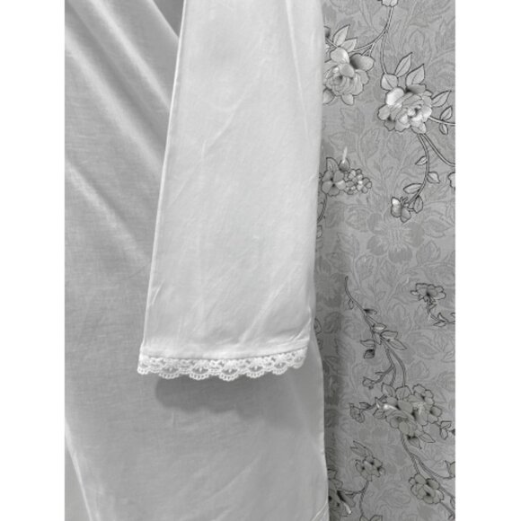 Victorian Cotton Nightgown by SoieRose – Button-Front Lace Trim Nightie -SR-1226 - Picture 5 of 7
